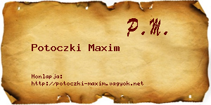 Potoczki Maxim névjegykártya